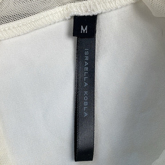 Israella Kobla Mutu Dress Mini Sheer Mesh White Long Sleeve Bridal Bachelorette - Picture 6 of 14